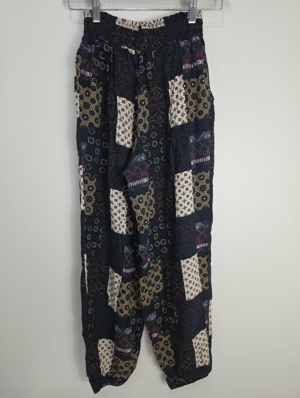 Twik Boho Patchwork Elastic Waist Harem Pants - - Picture 2 of 7